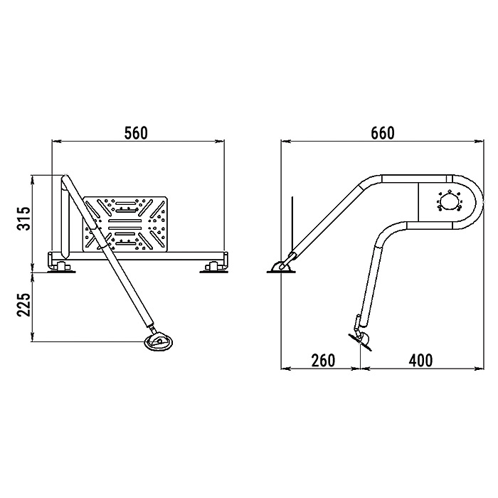 Стойка рулевая с креплением на баллон надувной лодки 25мм в Вологде