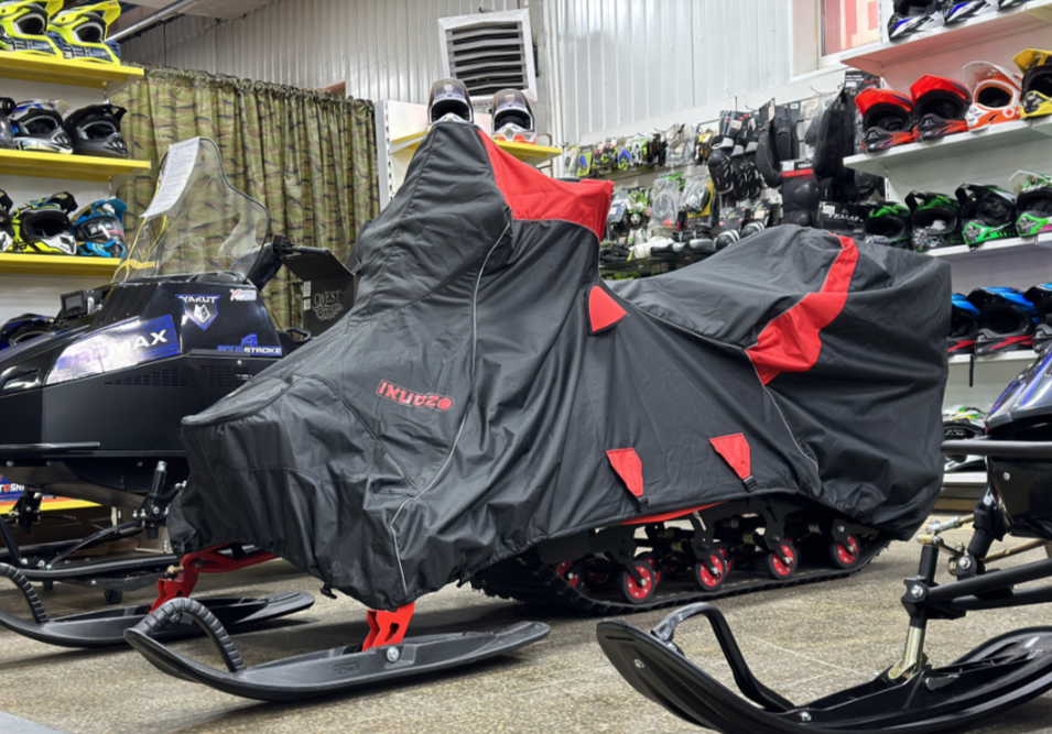 Чехол транспорт. снегохода IKUDZO HUNTER черно-красный Оксфорд ПРЕМИУМ качества с лого IKUDZO в Вологде