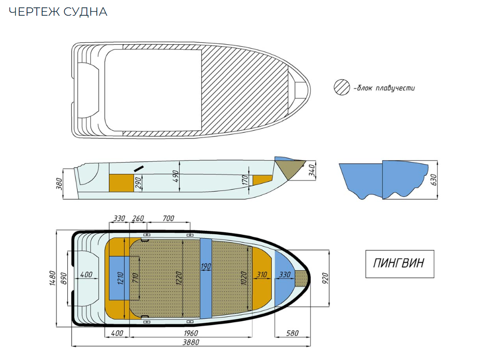 Стеклопластиковая лодка Пингвин (тримаран) в Вологде