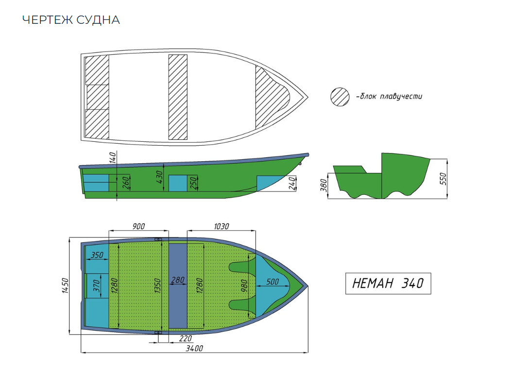 Стеклопластиковая лодка Neman-340 (тримаран) в Вологде