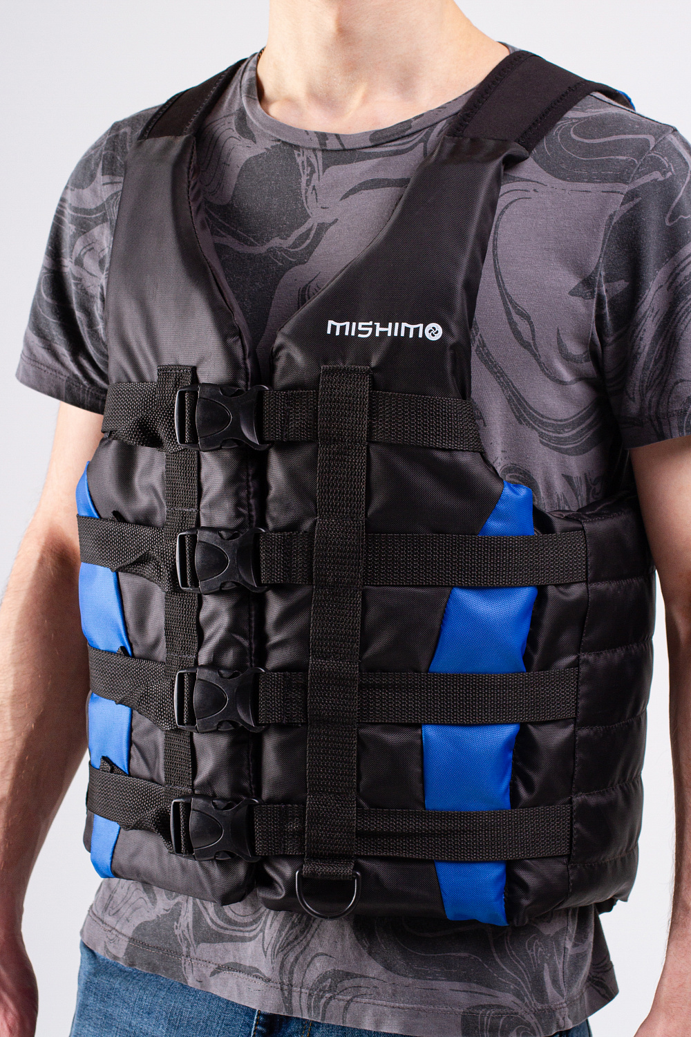 Жилет спасательный MISHIMO PRO Премиум качества Черно-синий в Вологде