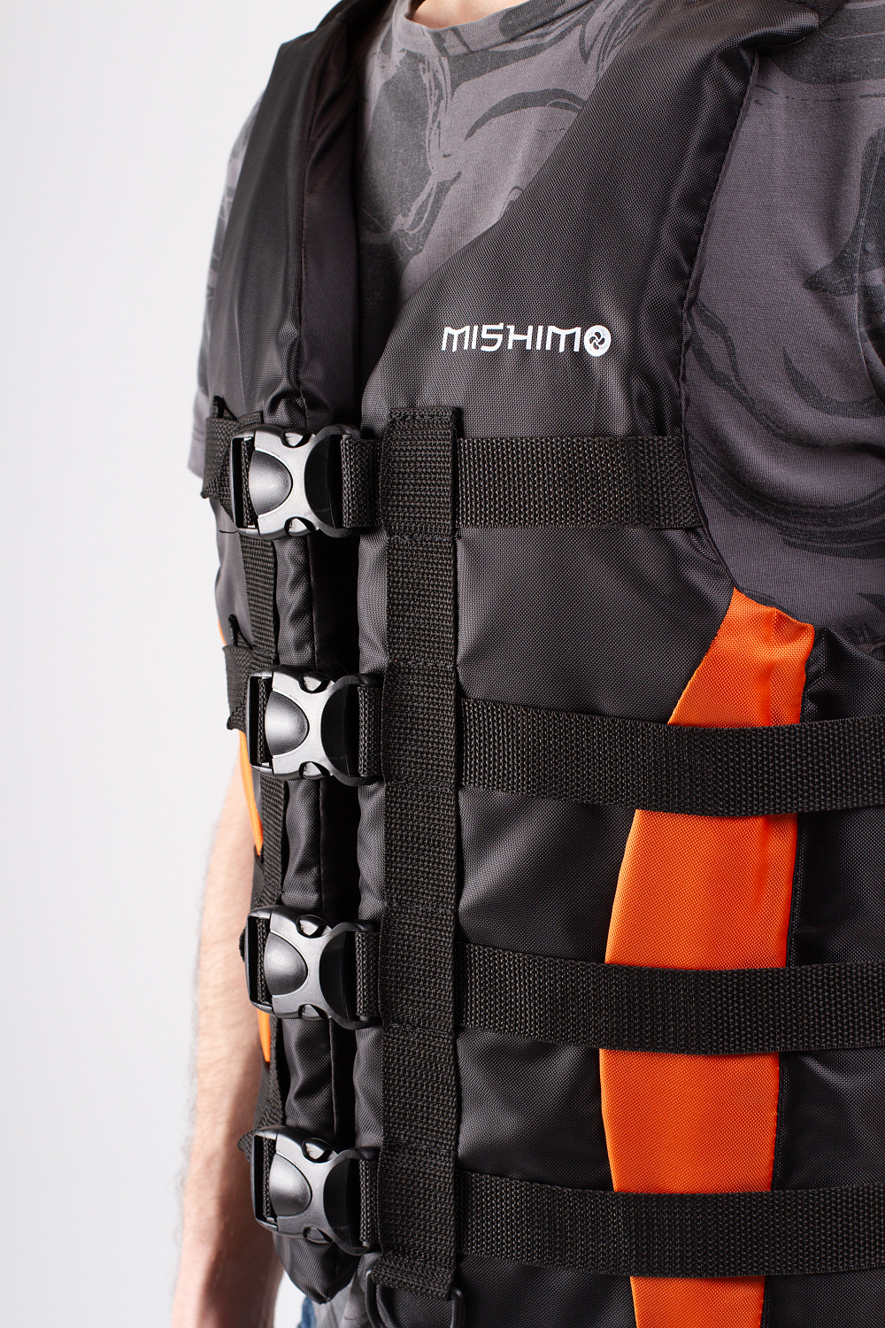 Жилет спасательный MISHIMO PRO Премиум качества Черно-оранжевый в Вологде
