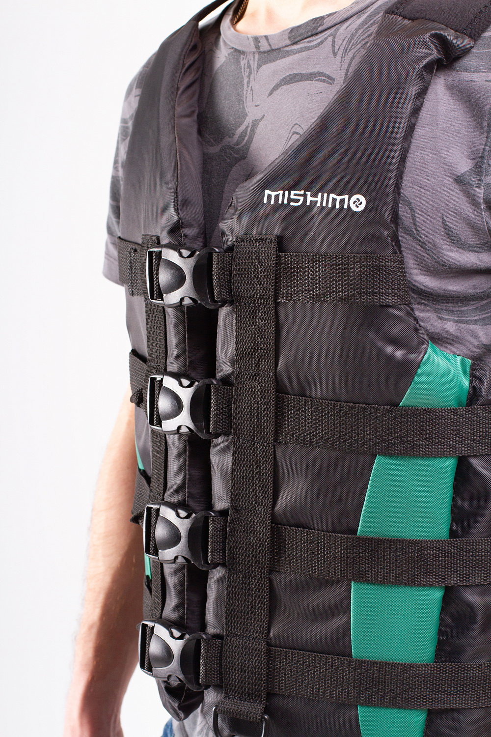 Жилет спасательный MISHIMO PRO Премиум качества Черно-зеленый в Вологде