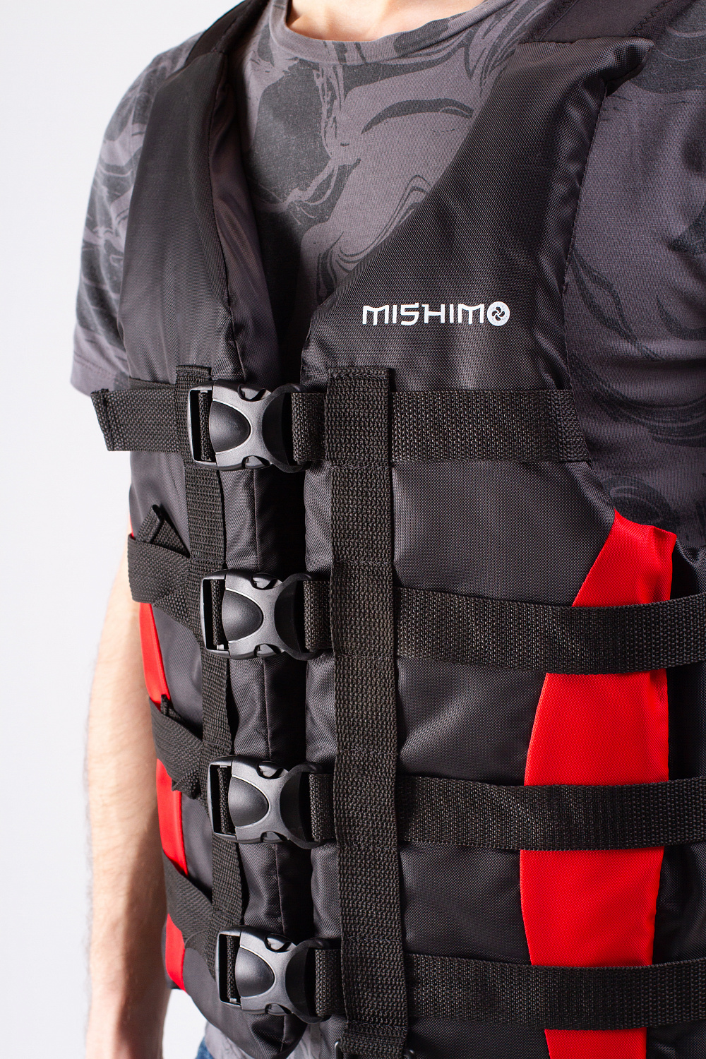 Жилет спасательный MISHIMO PRO Премиум качества Черно-красный в Вологде
